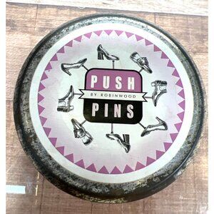 Vintage Robinwood Shoe-Shaped Push Pins In Original Tin